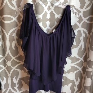 VENUS Purple flutter top